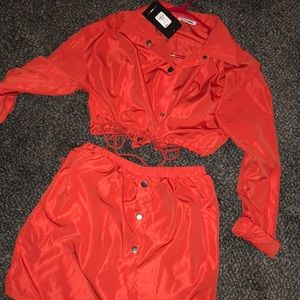 Fashion nova orange skirt set